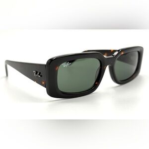 Black Rectangle Ray-Ban Sunglasses RB4395 Kiliane Bio Based 6677/71 54mm 55-140